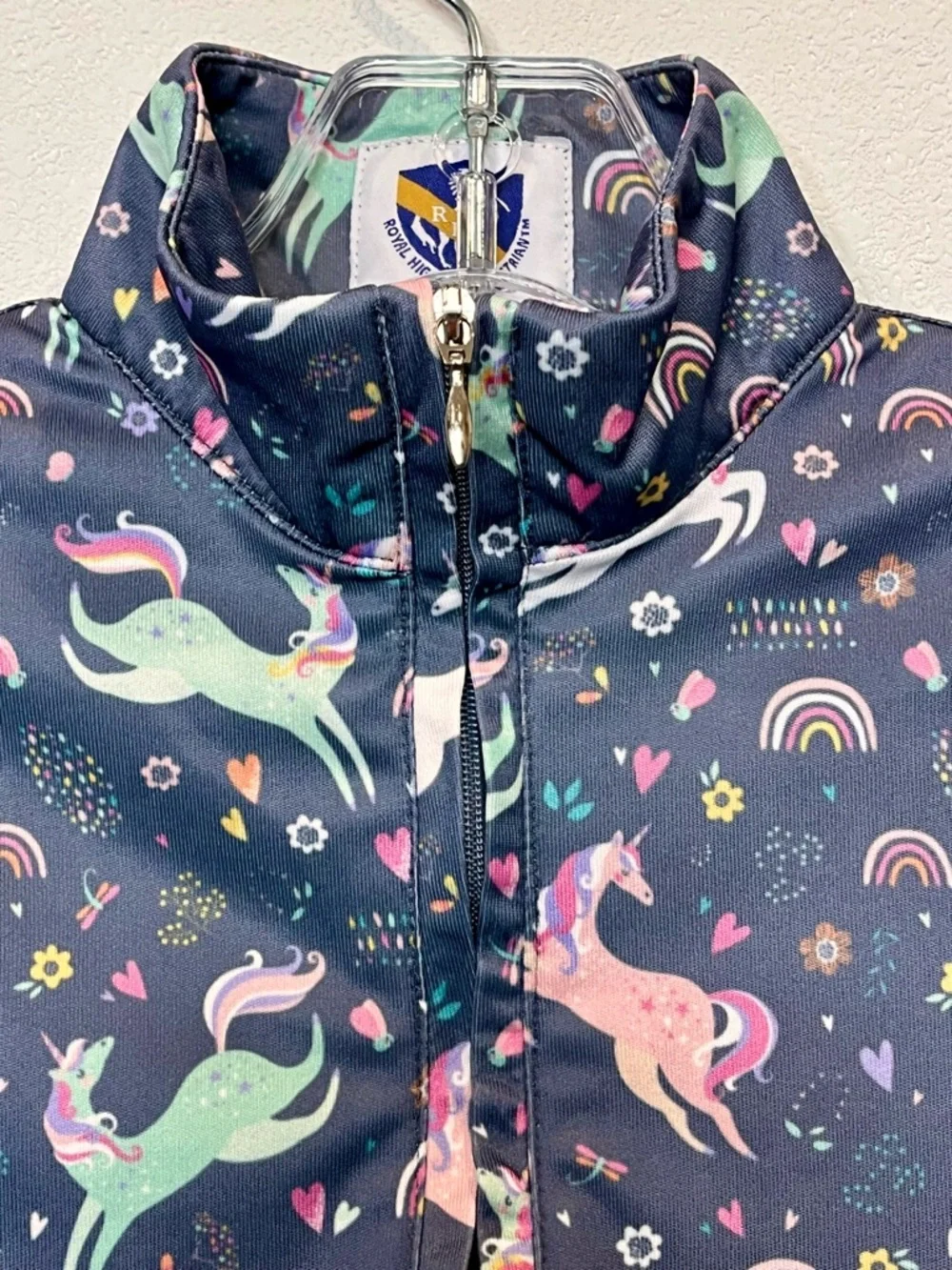 Royal Highness Equestrian Girls Unicorn Sun Shirt Performance Top M Gorpcore